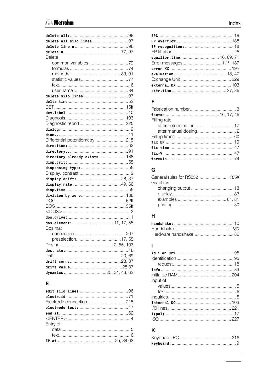 Metrohm 751 GPD Titrino User Manual | Page 236 / 240