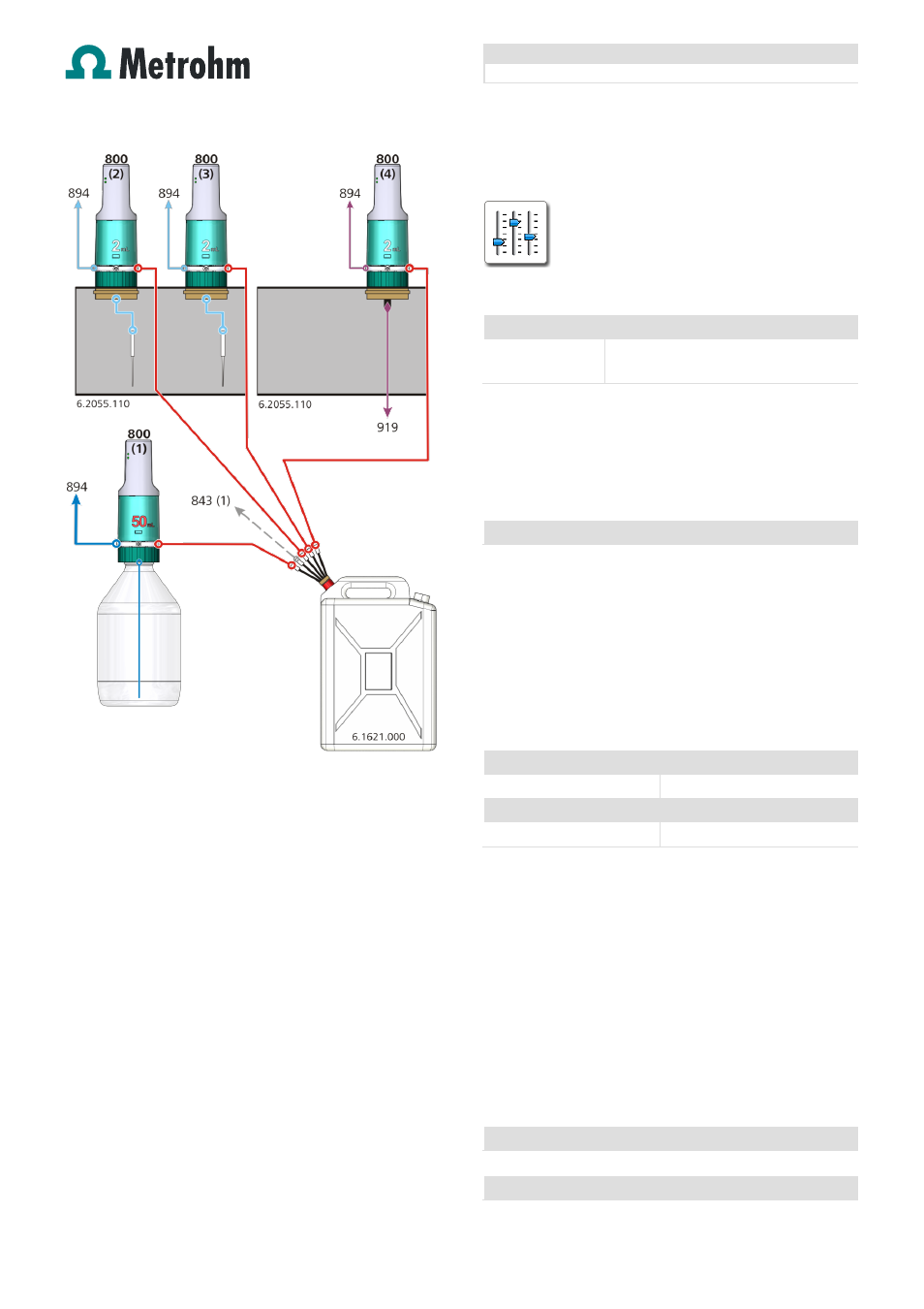 Viva «configuration, Devices – 894 profesional cvs, Sensors/electrodes | Dosing units, Dosing unit at 800 dosino (1) | Metrohm MVA-20 User Manual | Page 5 / 12