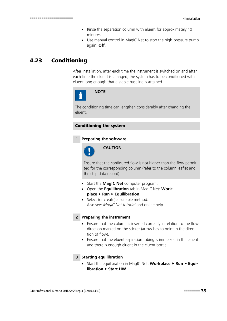 23 conditioning | Metrohm 940 Professional IC Vario ONE/SeS/Prep 3 User Manual | Page 47 / 54