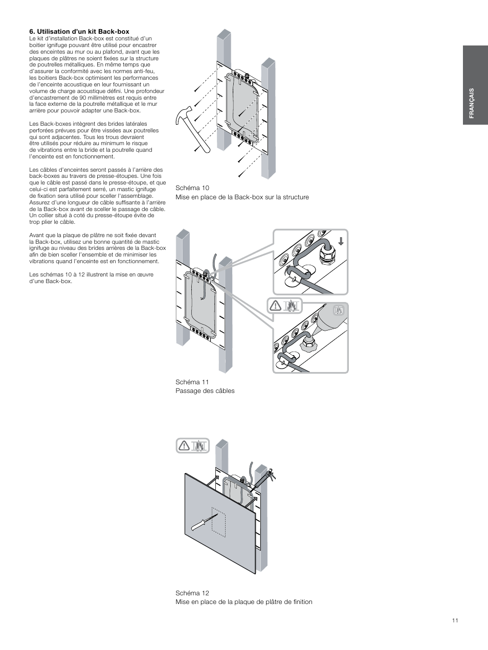 Utilisation d’un kit back-box, Utilisation d’un kit, Back-box | Bowers & Wilkins CWM3 User Manual | Page 11 / 61