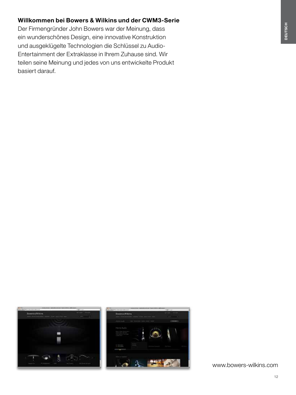 Deutsch | Bowers & Wilkins CWM3 User Manual | Page 12 / 61