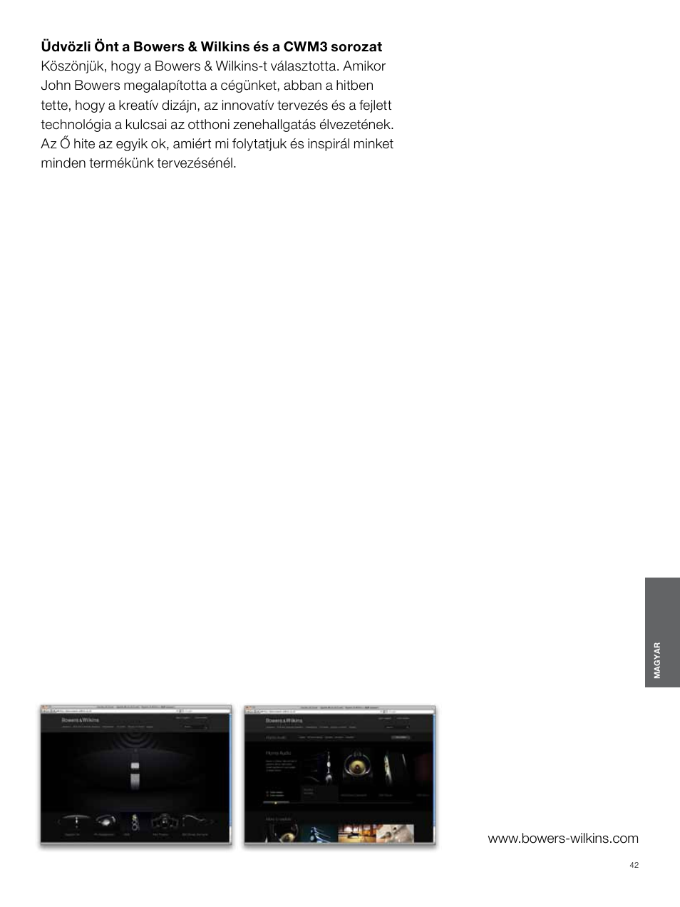 Magyar | Bowers & Wilkins CWM3 User Manual | Page 42 / 61