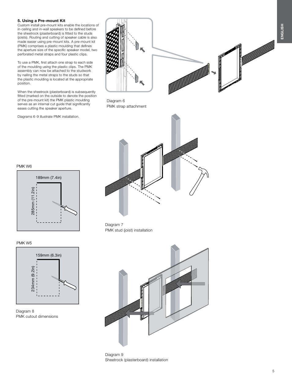 Using a pre-mount kit | Bowers & Wilkins CWM3 User Manual | Page 5 / 61