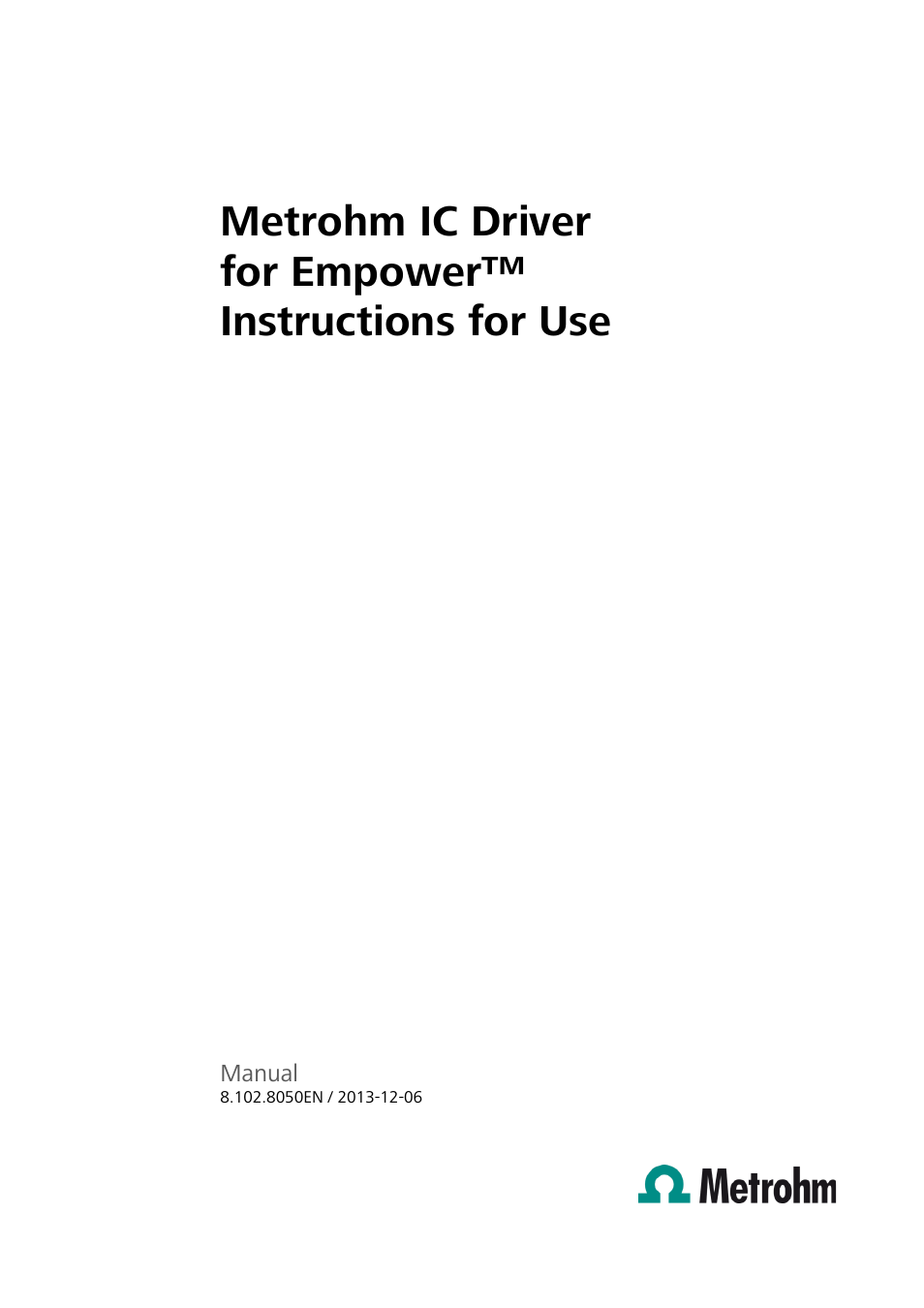 Metrohm MagIC Net Empower Driver User Manual | 57 pages