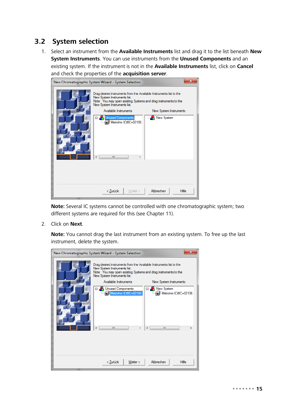 2 system selection, System selection | Metrohm MagIC Net Empower Driver User Manual | Page 17 / 57