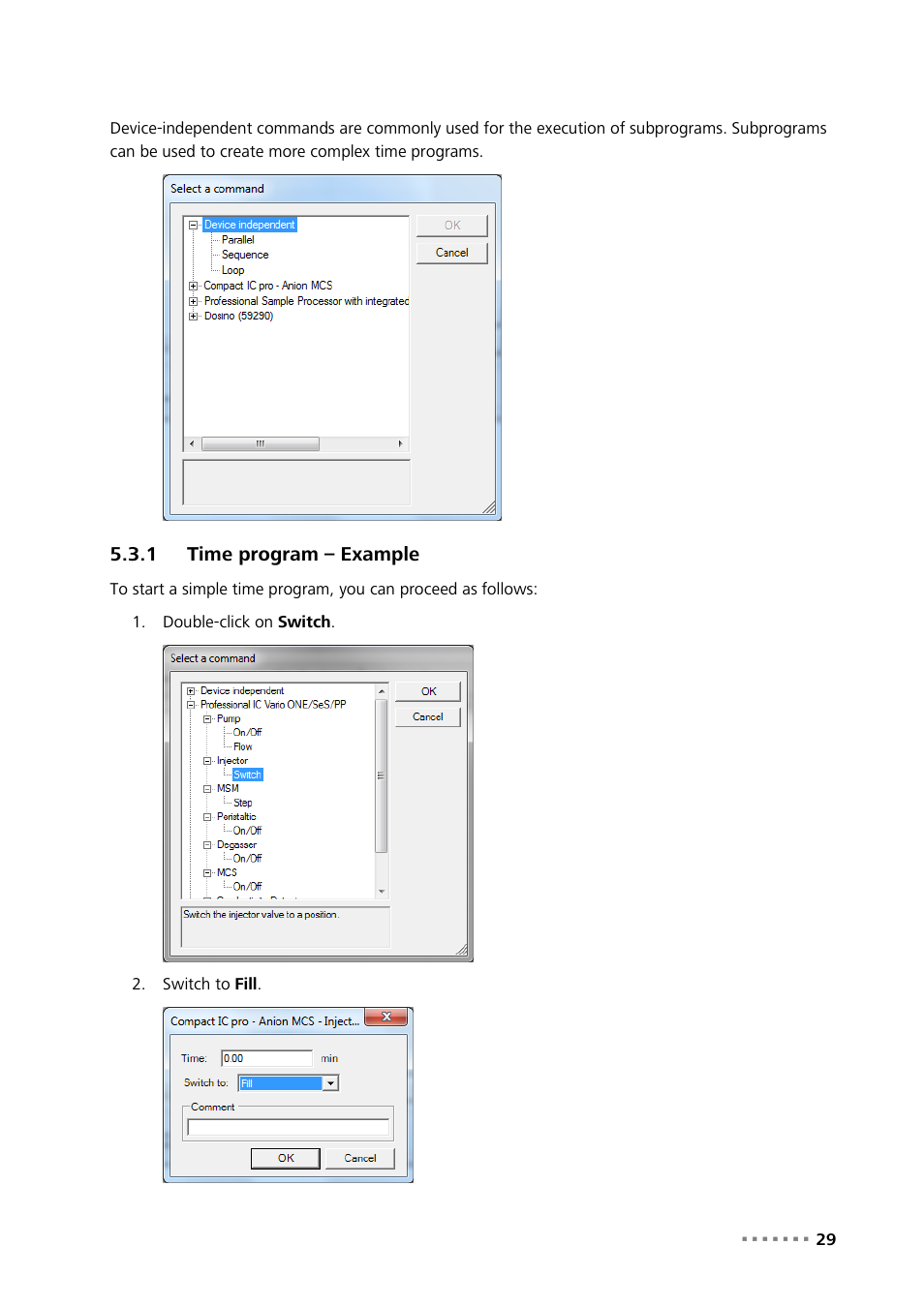 1 time program – example, Time program – example | Metrohm MagIC Net Empower Driver User Manual | Page 31 / 57