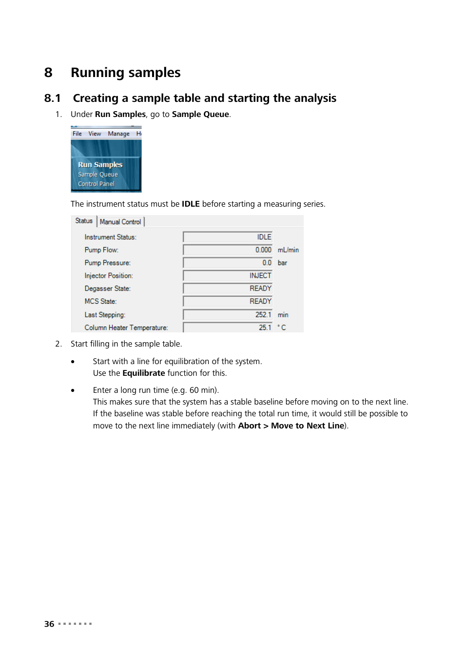 8 running samples, Running samples, Creating a sample table and starting the analysis | 8running samples | Metrohm MagIC Net Empower Driver User Manual | Page 38 / 57