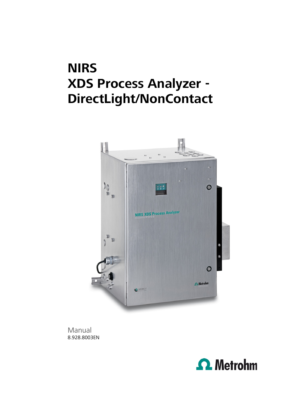 Metrohm NIRS XDS Process Analyzer – DirectLight/NonContact User Manual | 140 pages