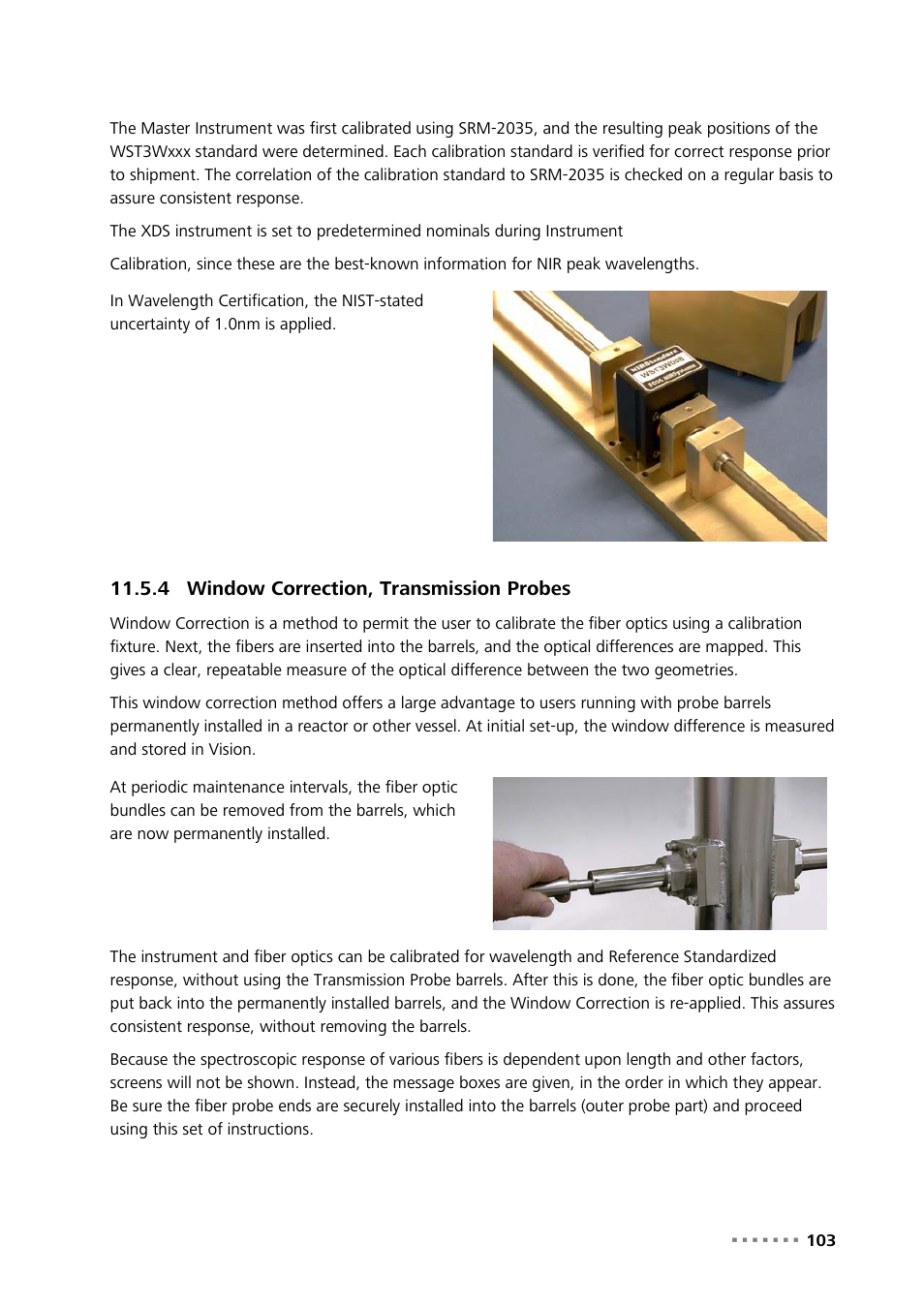 4 window correction, transmission probes, Window correction, transmission probes | Metrohm NIRS XDS Process Analyzer – DirectLight/NonContact User Manual | Page 105 / 140