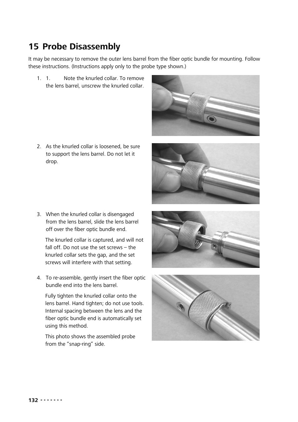 15 probe disassembly, Probe disassembly | Metrohm NIRS XDS Process Analyzer – DirectLight/NonContact User Manual | Page 134 / 140