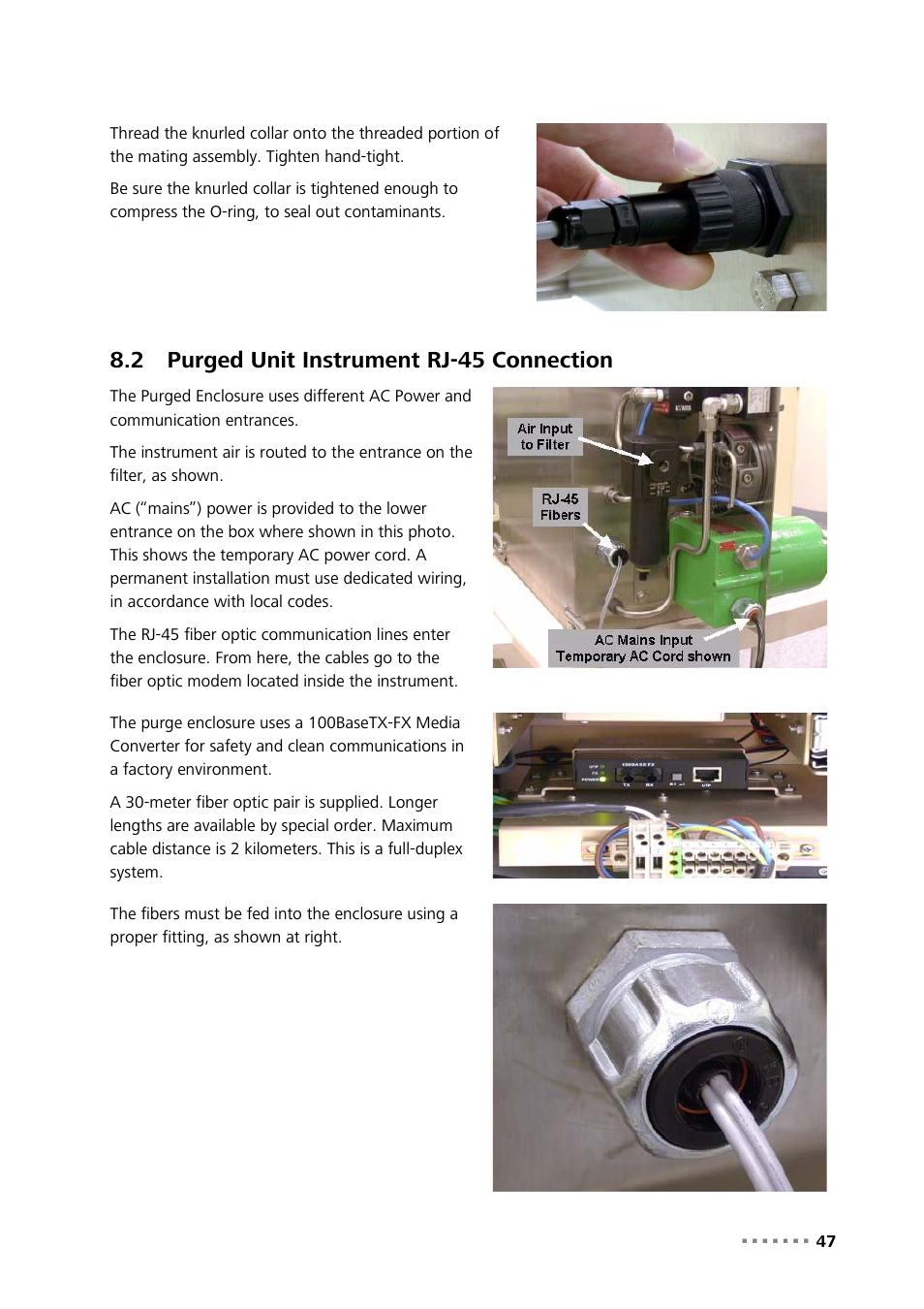 2 purged unit instrument rj-45 connection, Purged unit instrument rj-45 connection | Metrohm NIRS XDS Process Analyzer – DirectLight/NonContact User Manual | Page 49 / 140