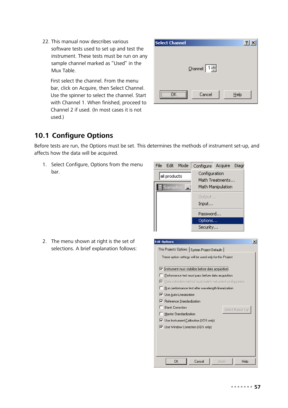 1 configure options, Configure options | Metrohm NIRS XDS Process Analyzer – DirectLight/NonContact User Manual | Page 59 / 140