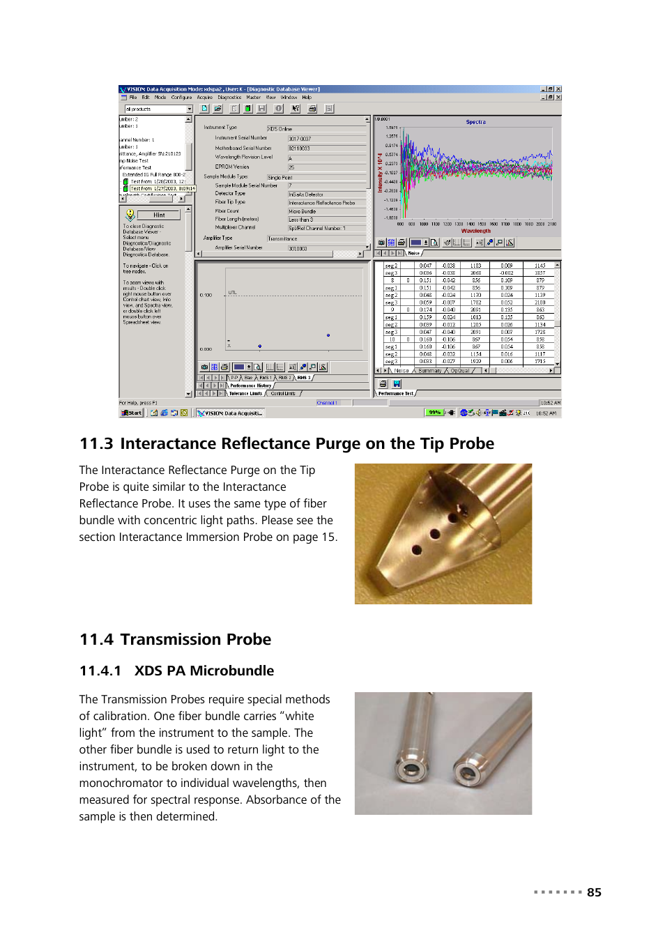 3 interactance reflectance purge on the tip probe, 4 transmission probe, 1 xds pa microbundle | Interactance reflectance purge on the tip probe, Transmission probe, Xds pa microbundle | Metrohm NIRS XDS Process Analyzer – DirectLight/NonContact User Manual | Page 87 / 140