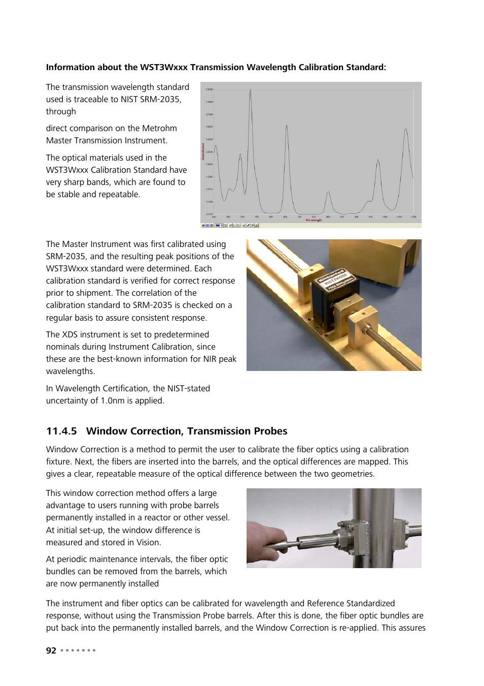 5 window correction, transmission probes, Window correction, transmission probes | Metrohm NIRS XDS Process Analyzer – DirectLight/NonContact User Manual | Page 94 / 140