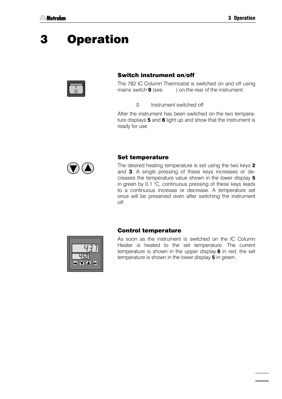 3 operation, 3operation | Metrohm 782 IC Column Thermostat User Manual | Page 16 / 25