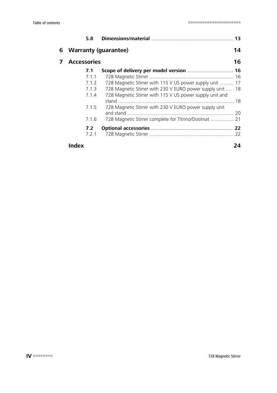 Metrohm 728 Magnetic Stirrer User Manual | Page 6 / 32