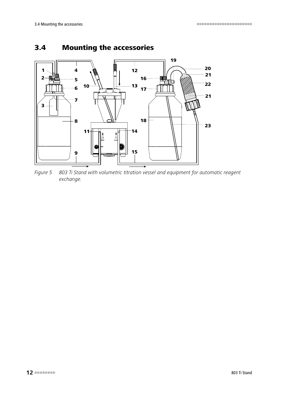 4 mounting the accessories, Mounting the accessories, Figure 5 | Metrohm 803 Ti Stand User Manual | Page 20 / 38