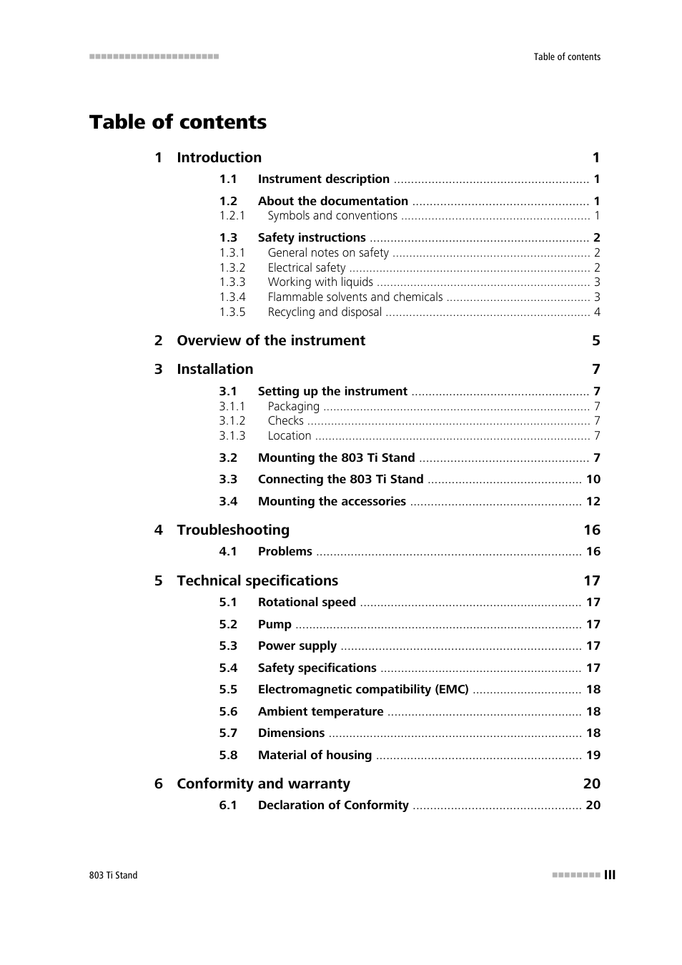 Metrohm 803 Ti Stand User Manual | Page 5 / 38