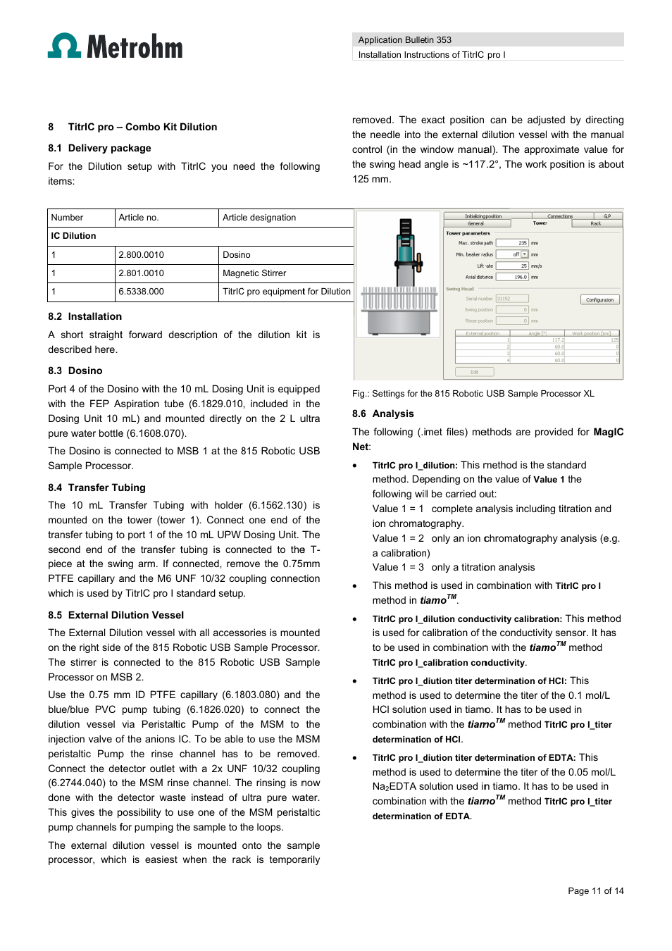 Metrohm TitrIC pro I User Manual | Page 11 / 14