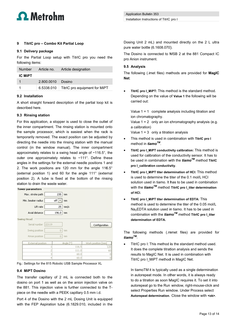 Metrohm TitrIC pro I User Manual | Page 13 / 14