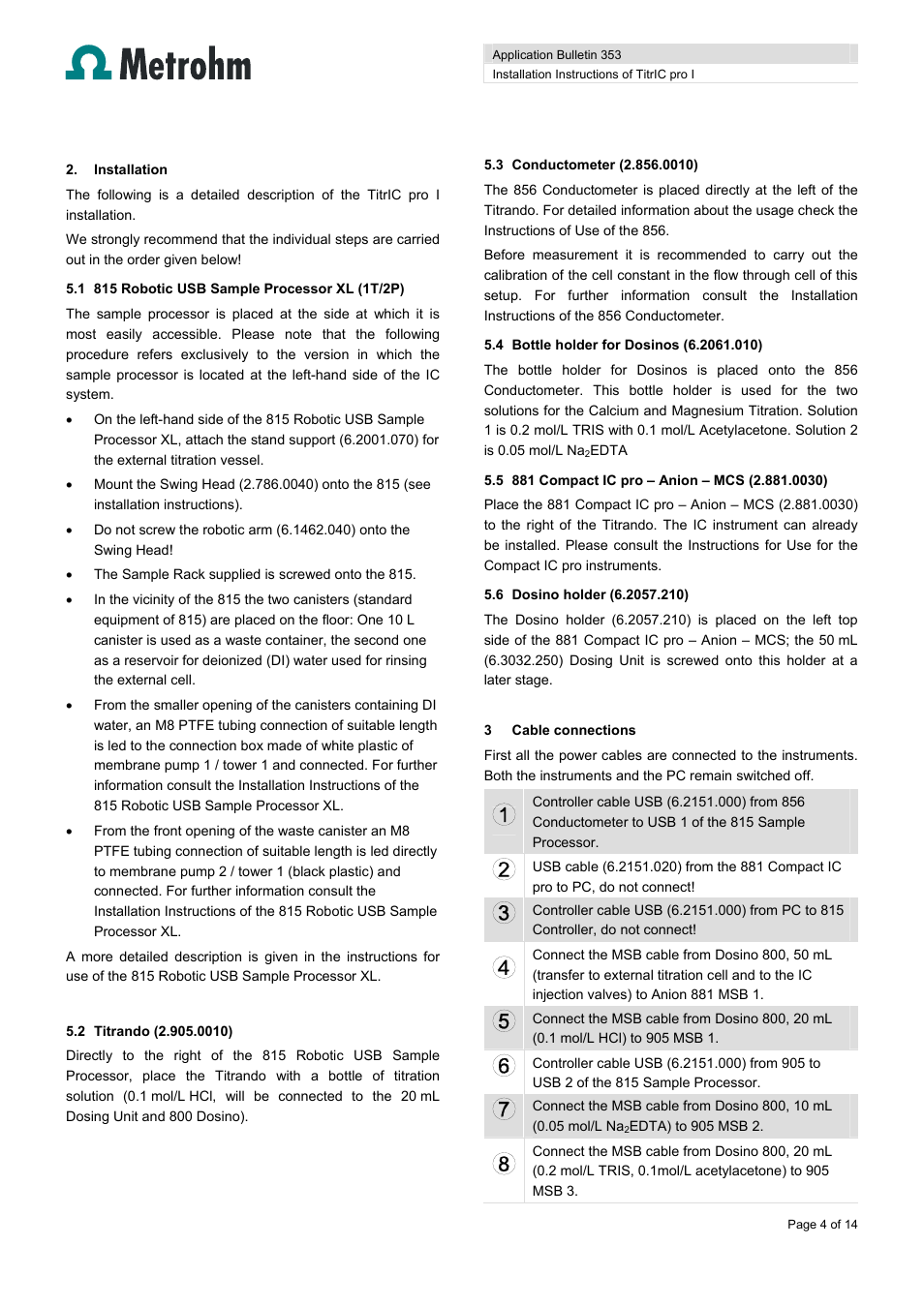 Metrohm TitrIC pro I User Manual | Page 4 / 14