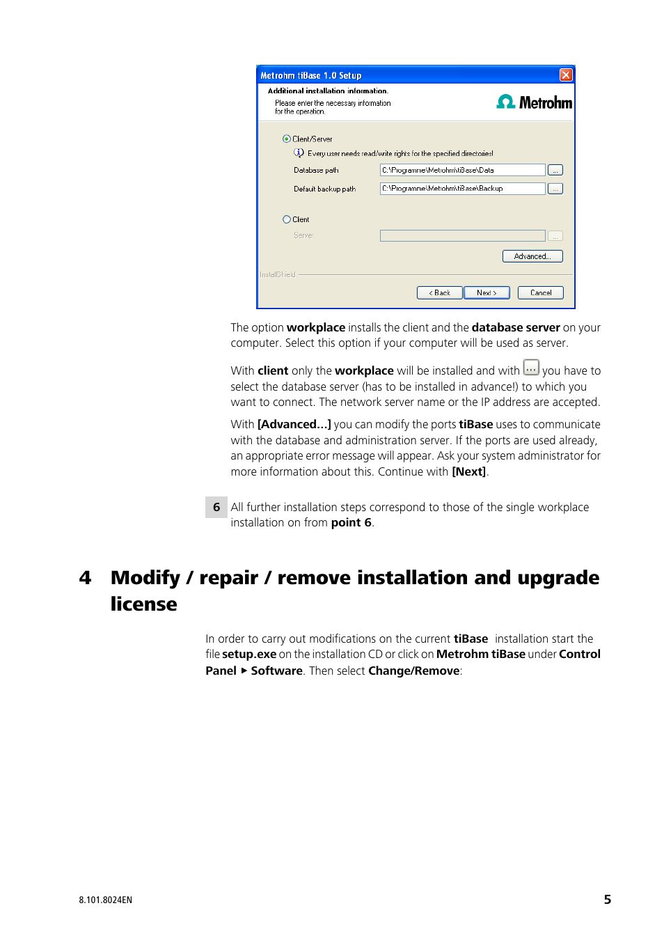 Metrohm tiBase 1.0 Installation User Manual | Page 5 / 7