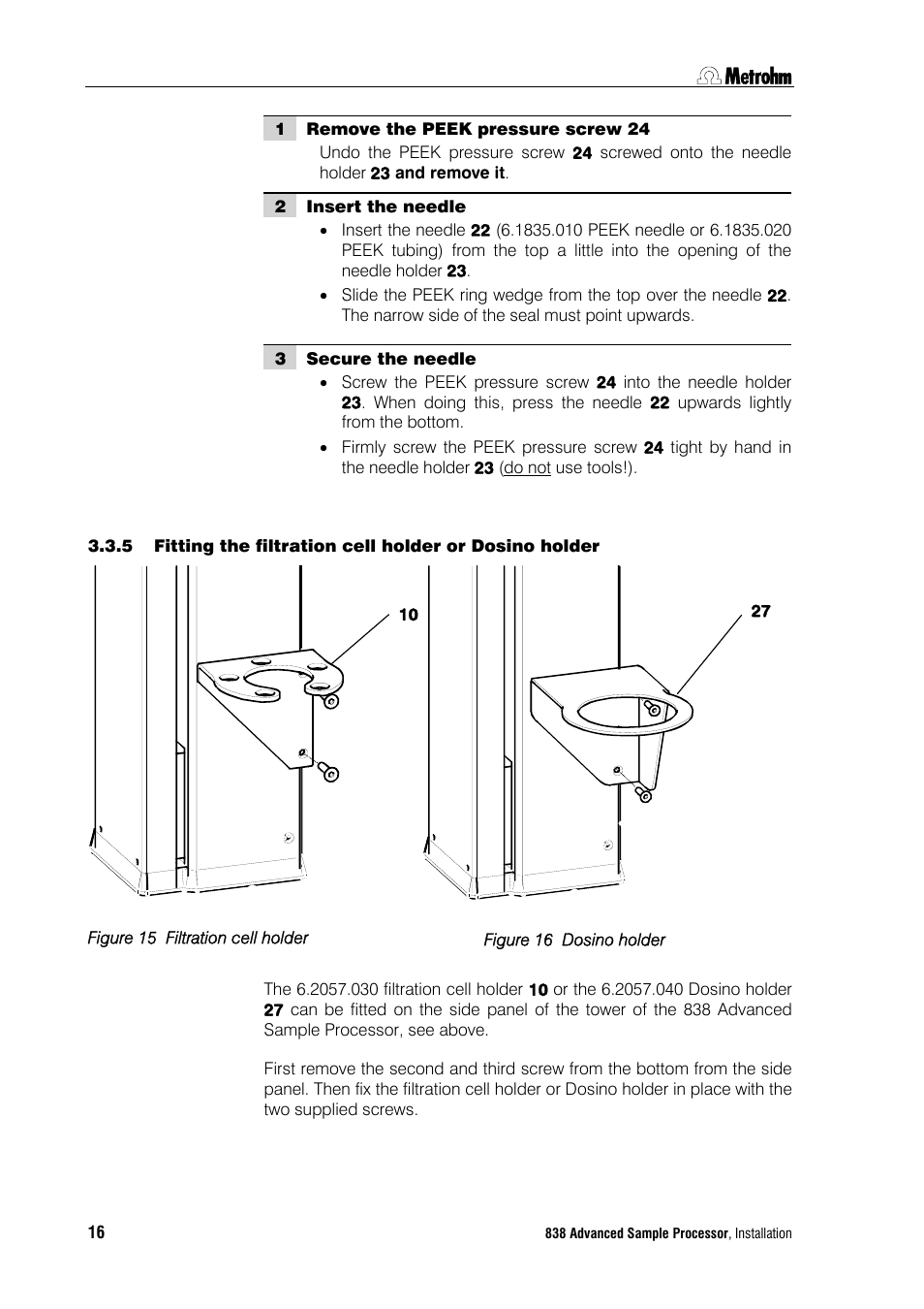 Metrohm 838 Advanced Sample Processor Installation Instructions User Manual | Page 22 / 109