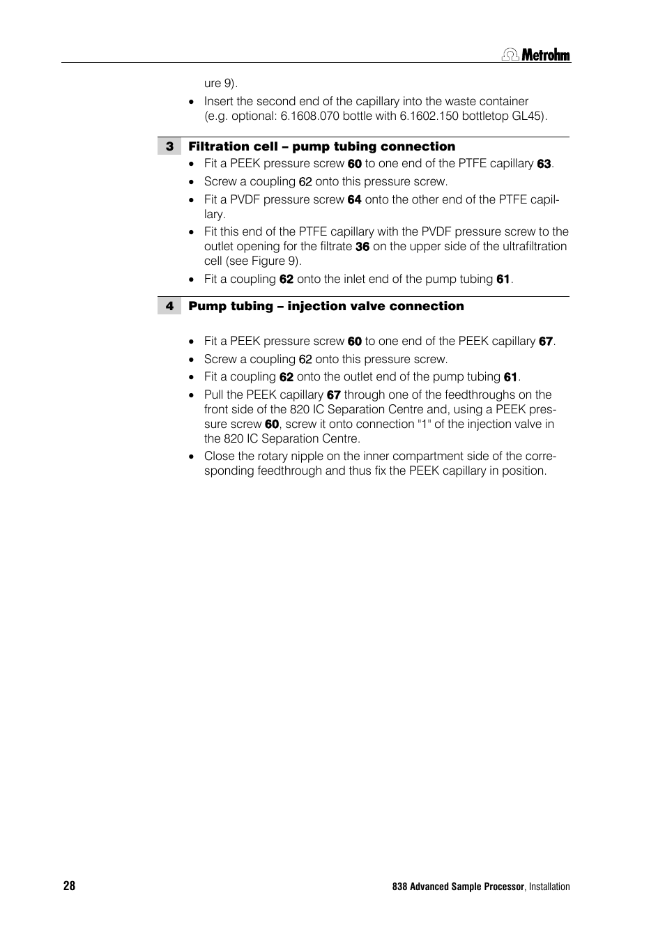 Metrohm 838 Advanced Sample Processor Installation Instructions User Manual | Page 34 / 109
