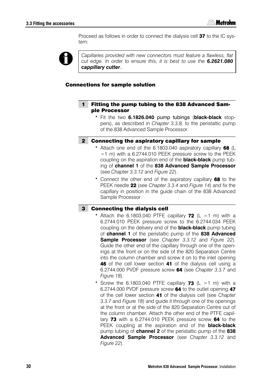 Metrohm 838 Advanced Sample Processor Installation Instructions User Manual | Page 36 / 109