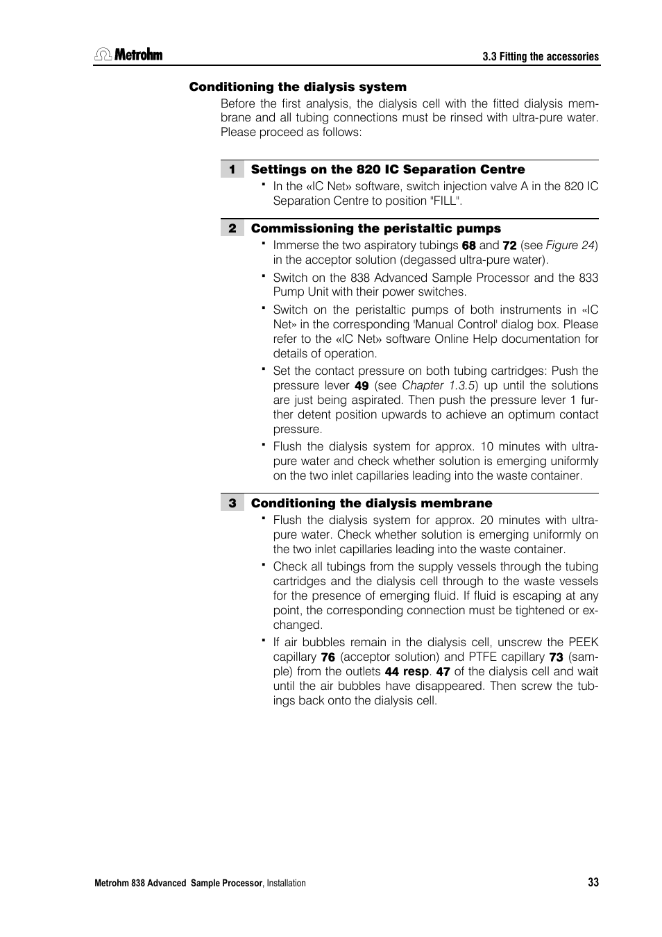 Metrohm 838 Advanced Sample Processor Installation Instructions User Manual | Page 39 / 109