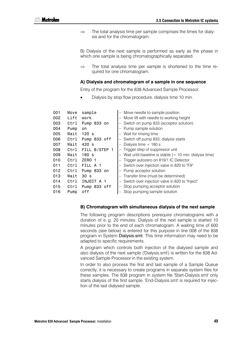 Metrohm 838 Advanced Sample Processor Installation Instructions User Manual | Page 55 / 109