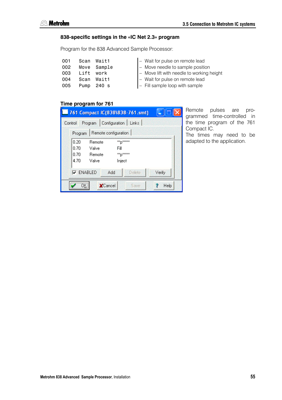 Metrohm 838 Advanced Sample Processor Installation Instructions User Manual | Page 61 / 109