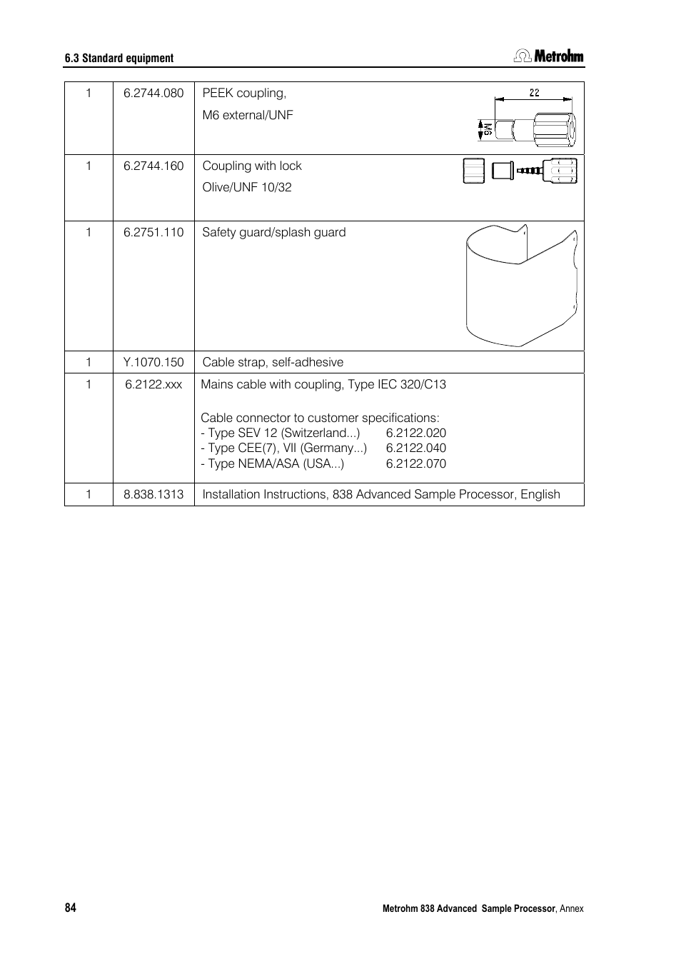 Metrohm 838 Advanced Sample Processor Installation Instructions User Manual | Page 90 / 109