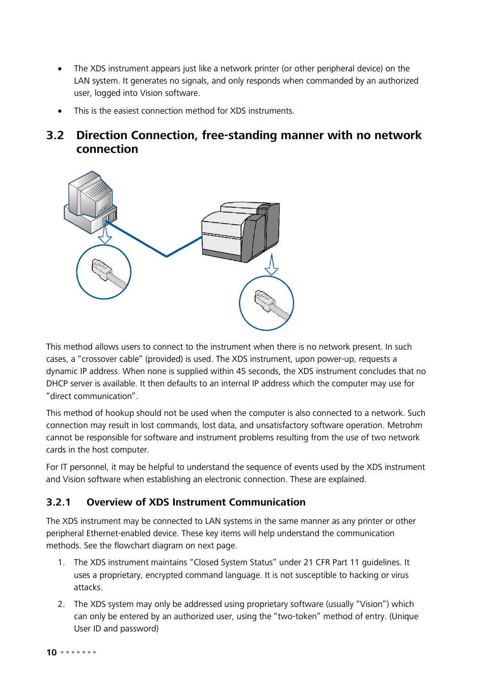 1 overview of xds instrument communication, Overview of xds instrument communication | Metrohm NIRS XDS Interactance OptiProbe Analyzer User Manual | Page 12 / 95