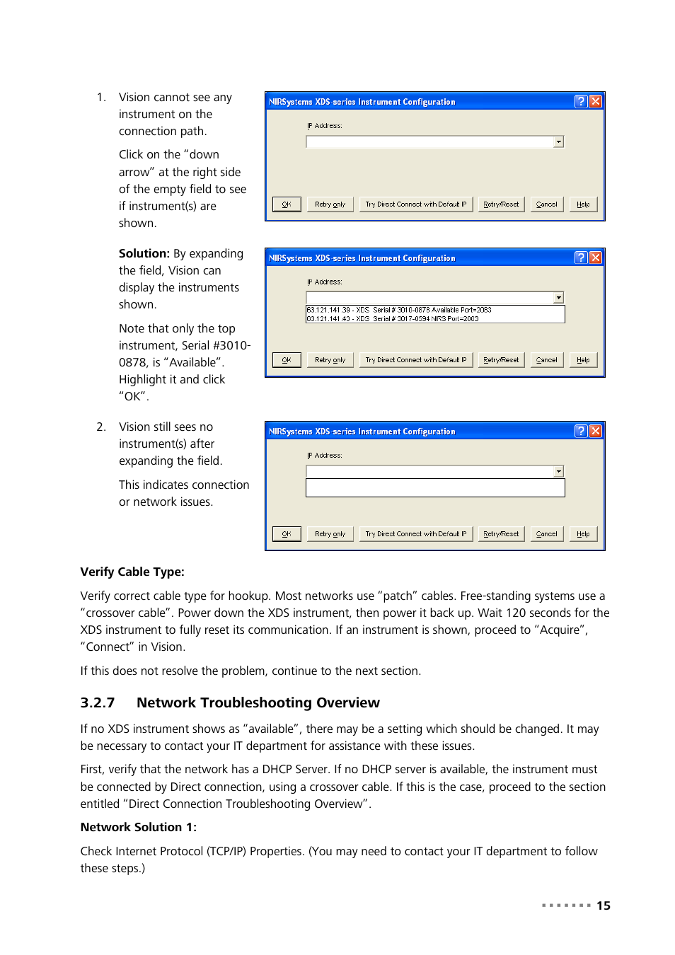 7 network troubleshooting overview, Network troubleshooting overview | Metrohm NIRS XDS Interactance OptiProbe Analyzer User Manual | Page 17 / 95