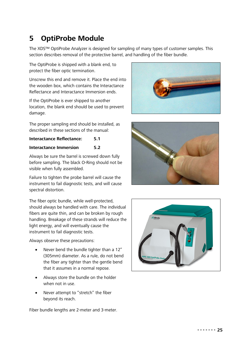 5 optiprobe module, Optiprobe module, 5optiprobe module | Metrohm NIRS XDS Interactance OptiProbe Analyzer User Manual | Page 27 / 95