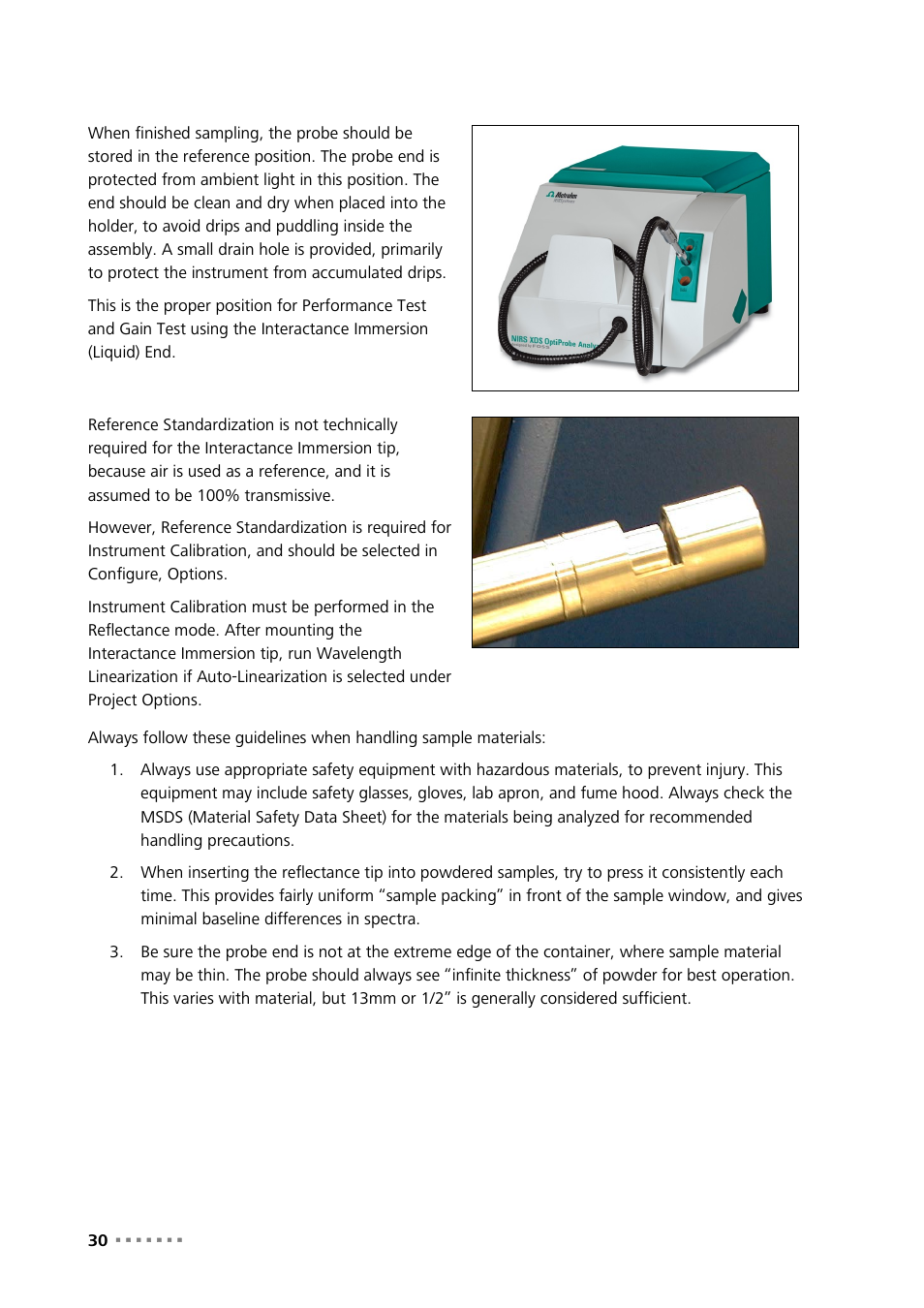 Metrohm NIRS XDS Interactance OptiProbe Analyzer User Manual | Page 32 / 95