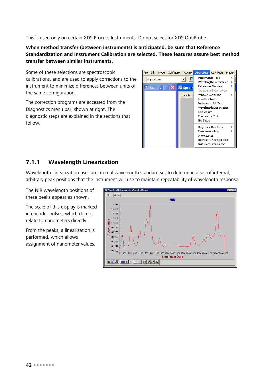 1 wavelength linearization, Wavelength linearization | Metrohm NIRS XDS Interactance OptiProbe Analyzer User Manual | Page 44 / 95