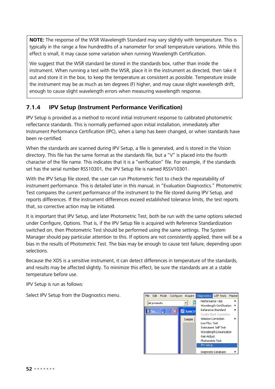 4 ipv setup (instrument performance verification), Ipv setup (instrument performance verification) | Metrohm NIRS XDS Interactance OptiProbe Analyzer User Manual | Page 54 / 95