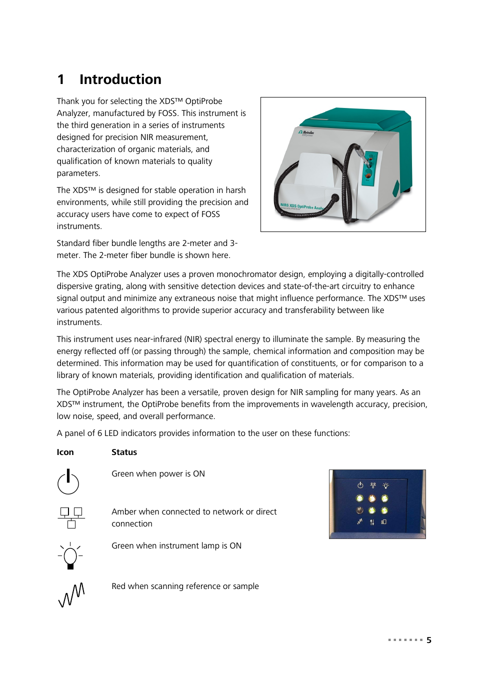 1 introduction, Introduction, 1introduction | Metrohm NIRS XDS Interactance OptiProbe Analyzer User Manual | Page 7 / 95
