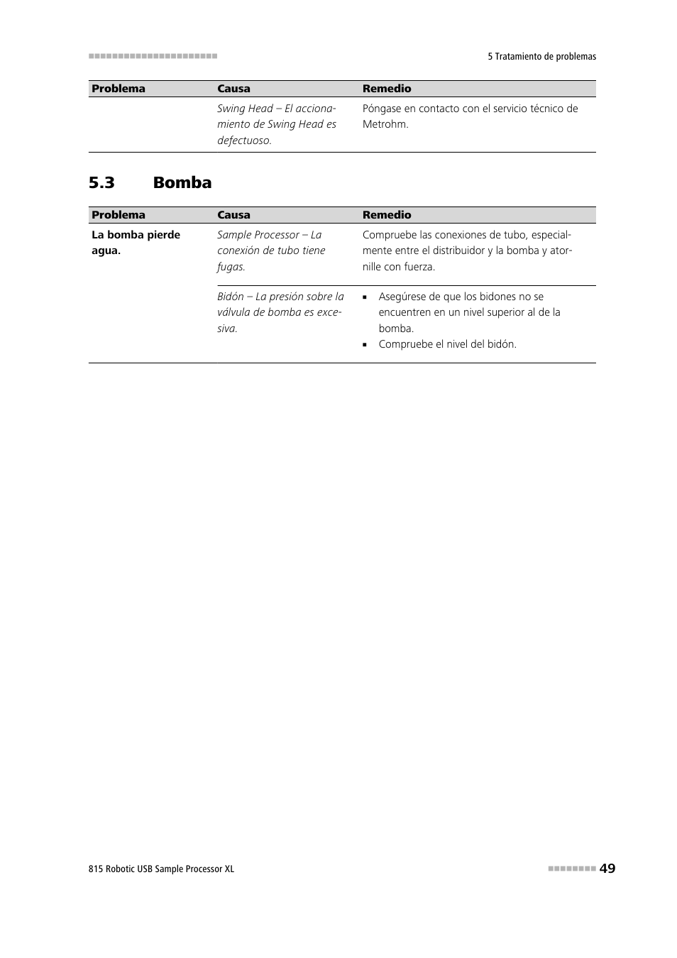 3 bomba, Bomba | Metrohm 815 Robotic USB Sample Processor XL User Manual | Page 57 / 114