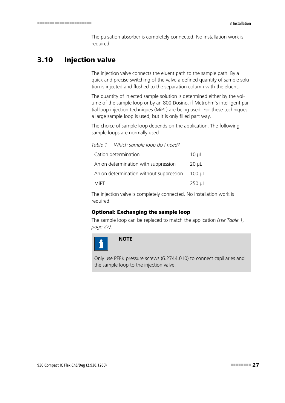 10 injection valve | Metrohm 930 Compact IC Flex ChS/Deg User Manual | Page 35 / 107