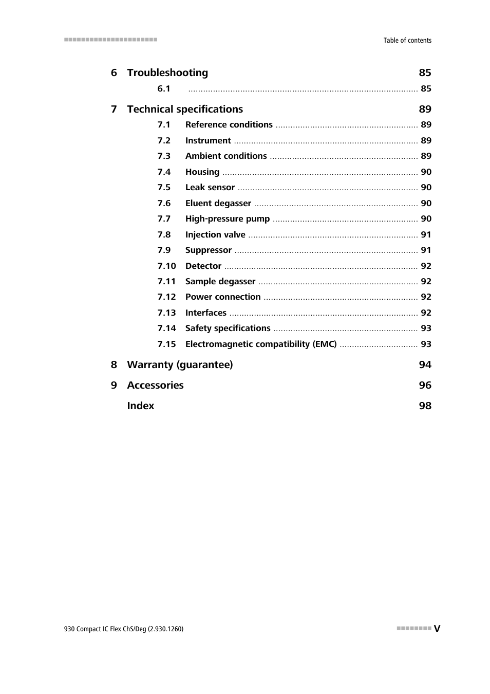 Metrohm 930 Compact IC Flex ChS/Deg User Manual | Page 7 / 107