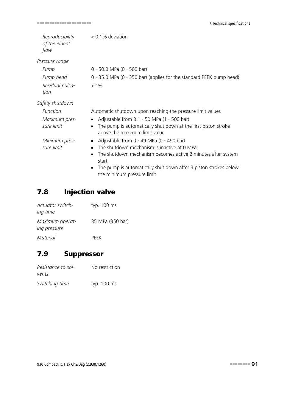 8 injection valve, 9 suppressor, Injection valve | Suppressor | Metrohm 930 Compact IC Flex ChS/Deg User Manual | Page 99 / 107