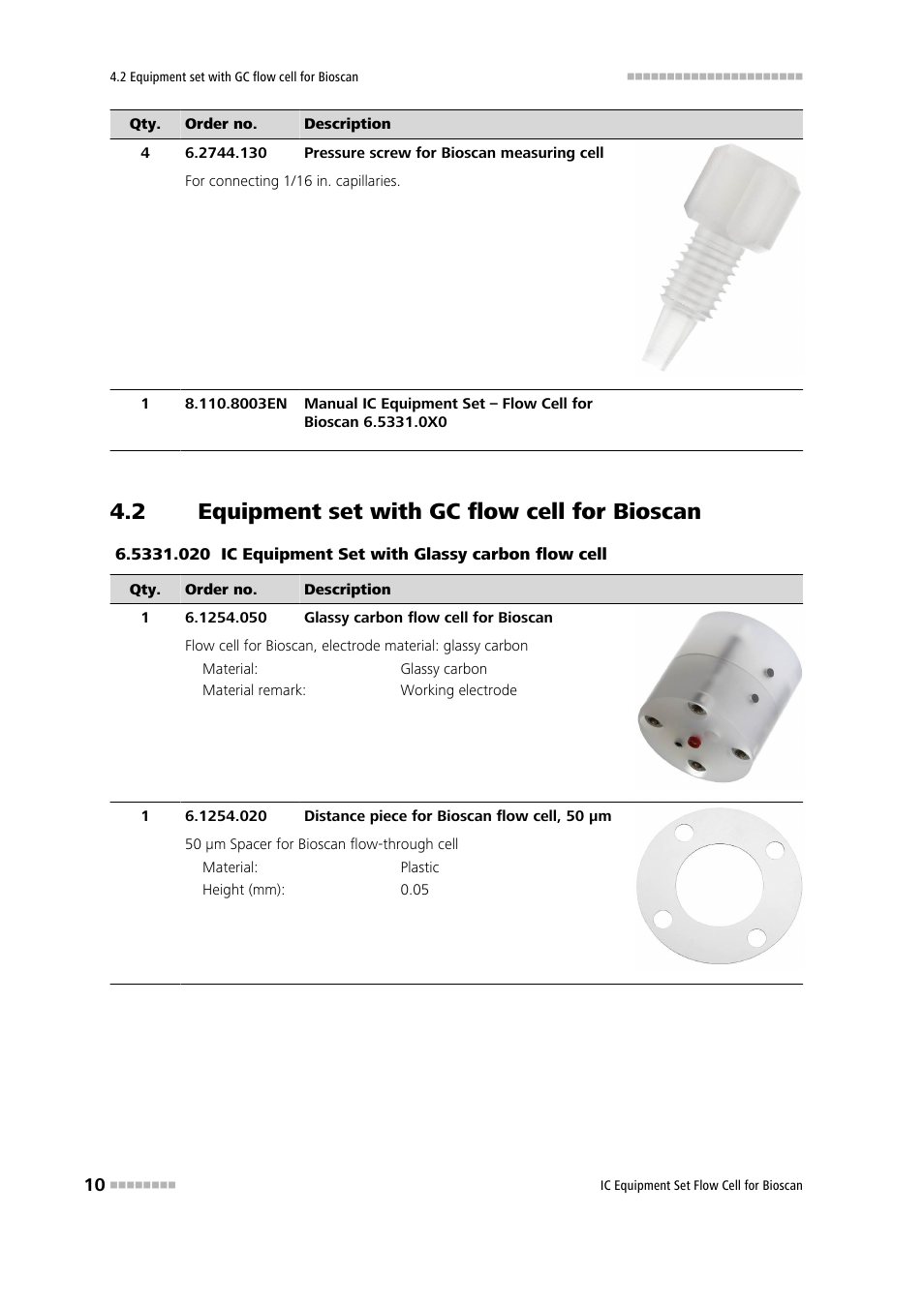 2 equipment set with gc flow cell for bioscan, Equipment set with gc flow cell for bioscan | Metrohm Flow Cell for Bioscan – 6.5331.0X0 User Manual | Page 16 / 21