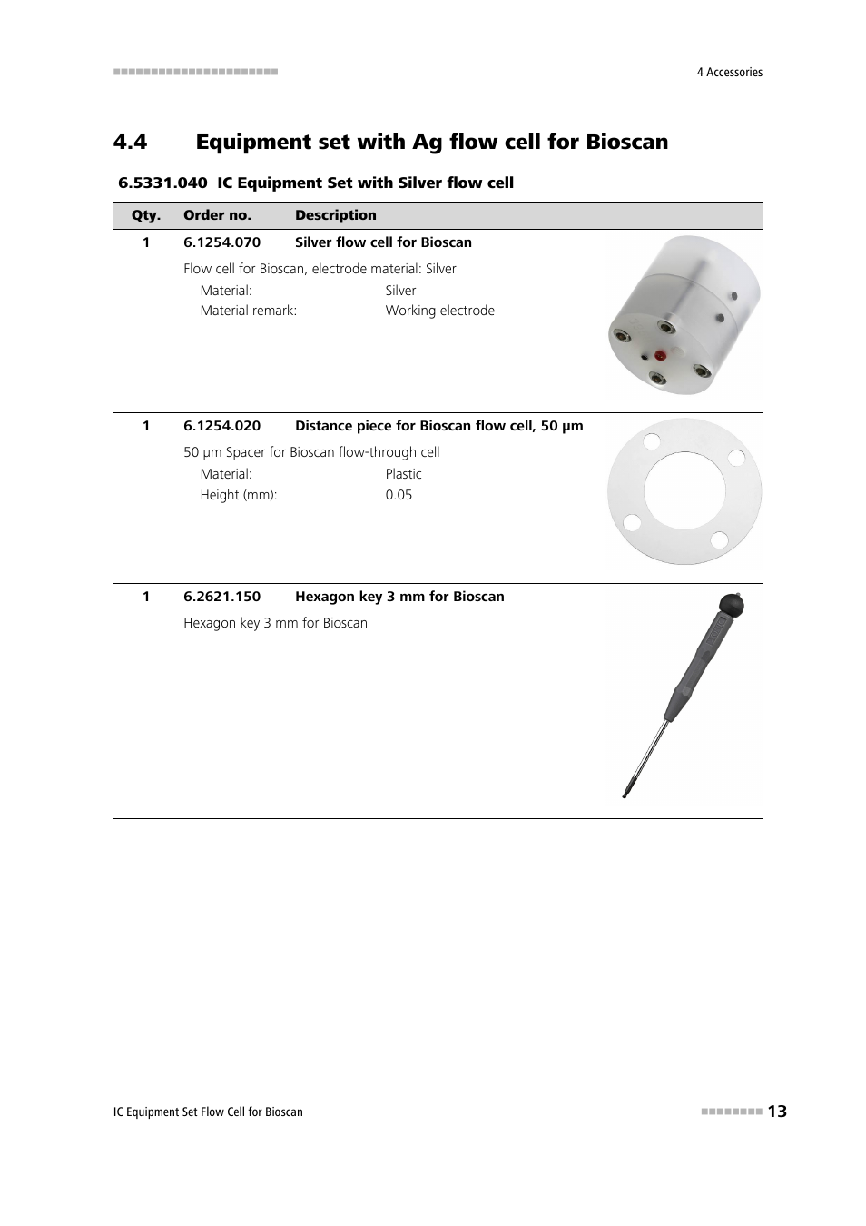 4 equipment set with ag flow cell for bioscan, Equipment set with ag flow cell for bioscan | Metrohm Flow Cell for Bioscan – 6.5331.0X0 User Manual | Page 19 / 21