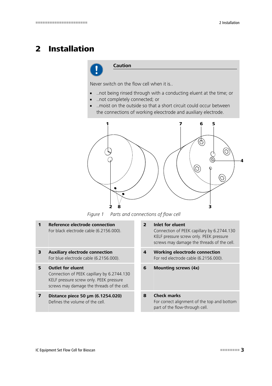 2 installation | Metrohm Flow Cell for Bioscan – 6.5331.0X0 User Manual | Page 9 / 21