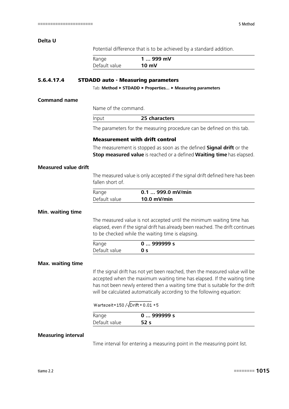 4 stdadd auto - measuring parameters | Metrohm tiamo 2.2 Manual User Manual | Page 1029 / 1574