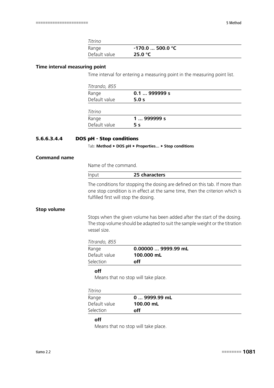 4 dos ph - stop conditions, Stop conditions | Metrohm tiamo 2.2 Manual User Manual | Page 1095 / 1574