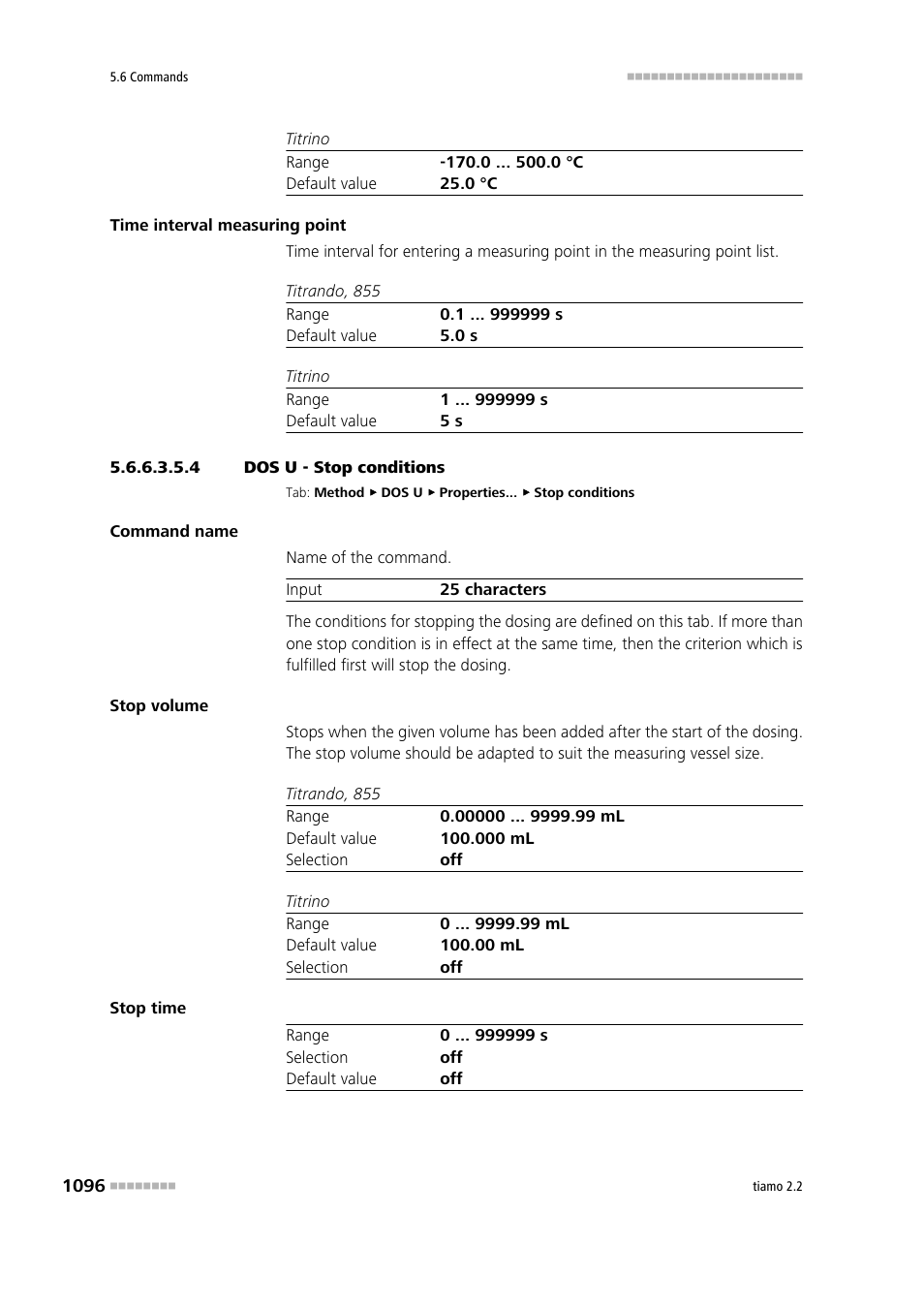 4 dos u - stop conditions, Stop conditions | Metrohm tiamo 2.2 Manual User Manual | Page 1110 / 1574